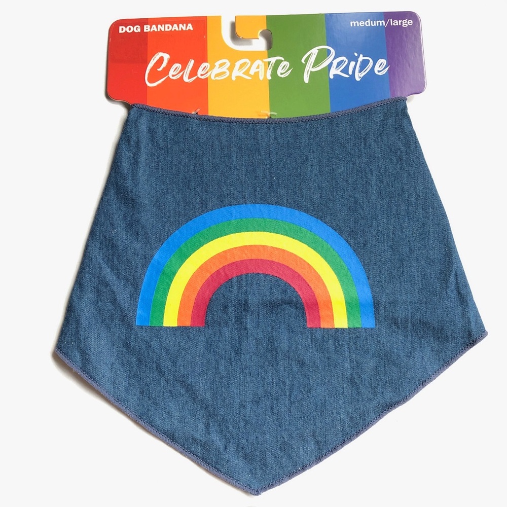 3/$15🌈NEW CELEBRATE PRIDE Pet Bandana Apparel Blue Medium Large, 15" - 18" Neck
